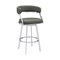 Armen Living Dione 30" Bar Height Swivel Gray Faux Leather and Brushed Stainless Steel Bar Stool 840254335127 - alternate 1